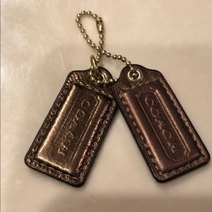 2 Bronze Coach Leather Tags